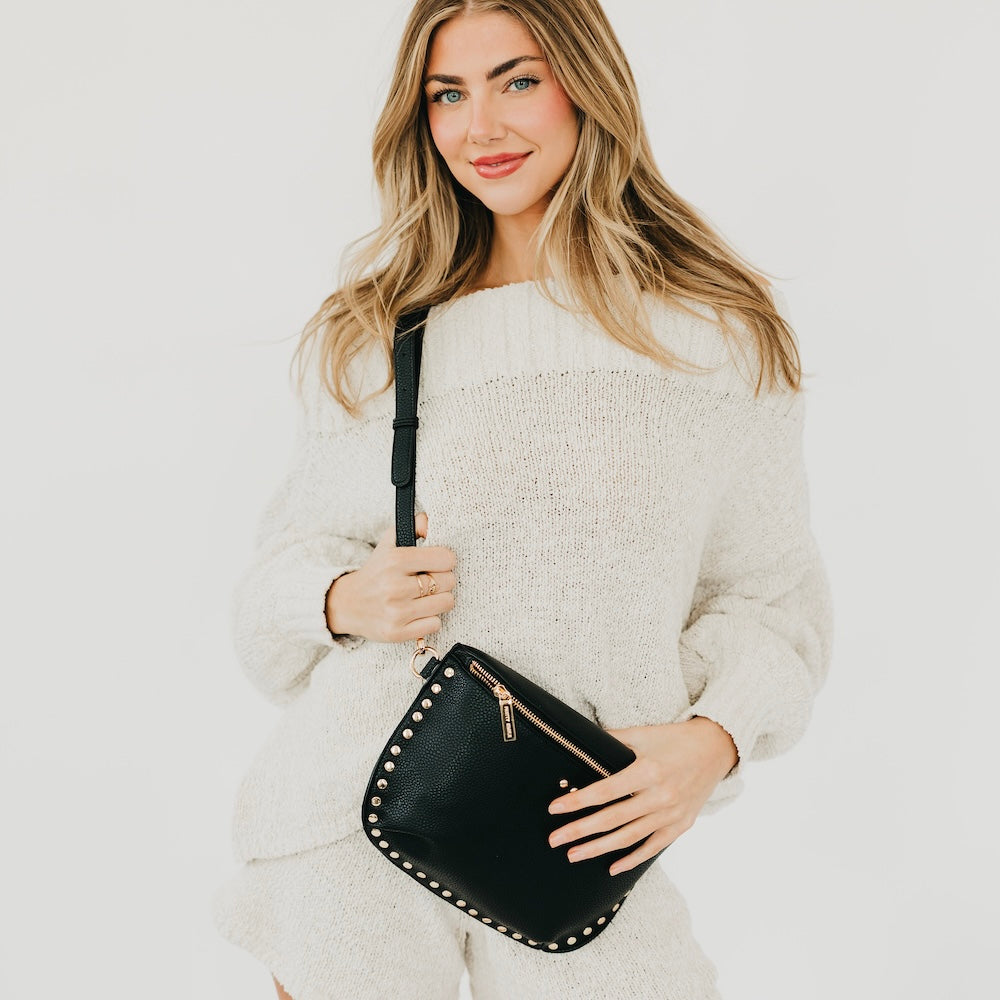 Pebbled Sabrina Studded Bum Bag view 6