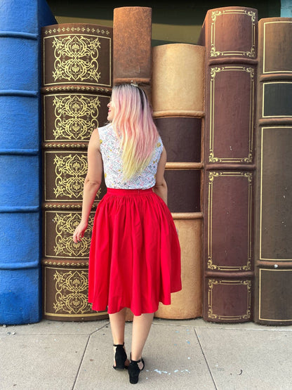 Peggy Swing Skirt in Red in L view 4 - Peggy Swing Dress