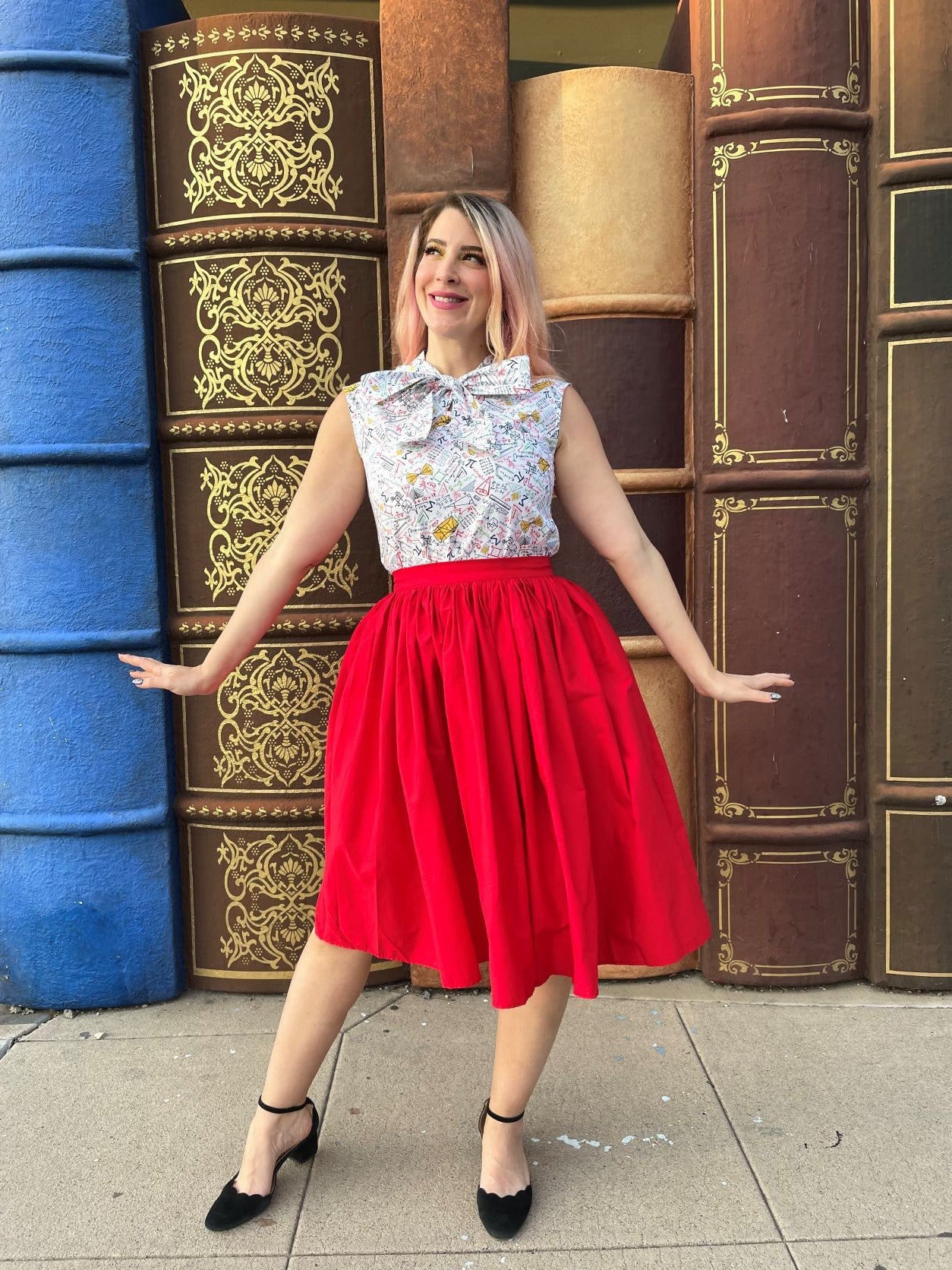 Peggy Swing Skirt in Red in M view 3 - Peggy Swing Dress