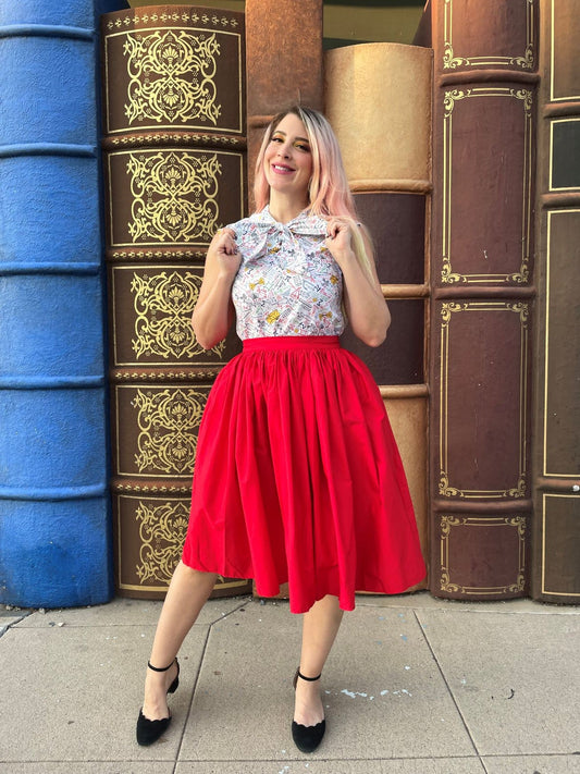 Peggy Swing Skirt in Red in S view 2 - Peggy Swing Dress