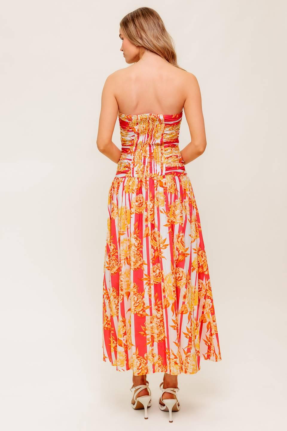 Peony Storm Dance Woven Midi Dress view 6