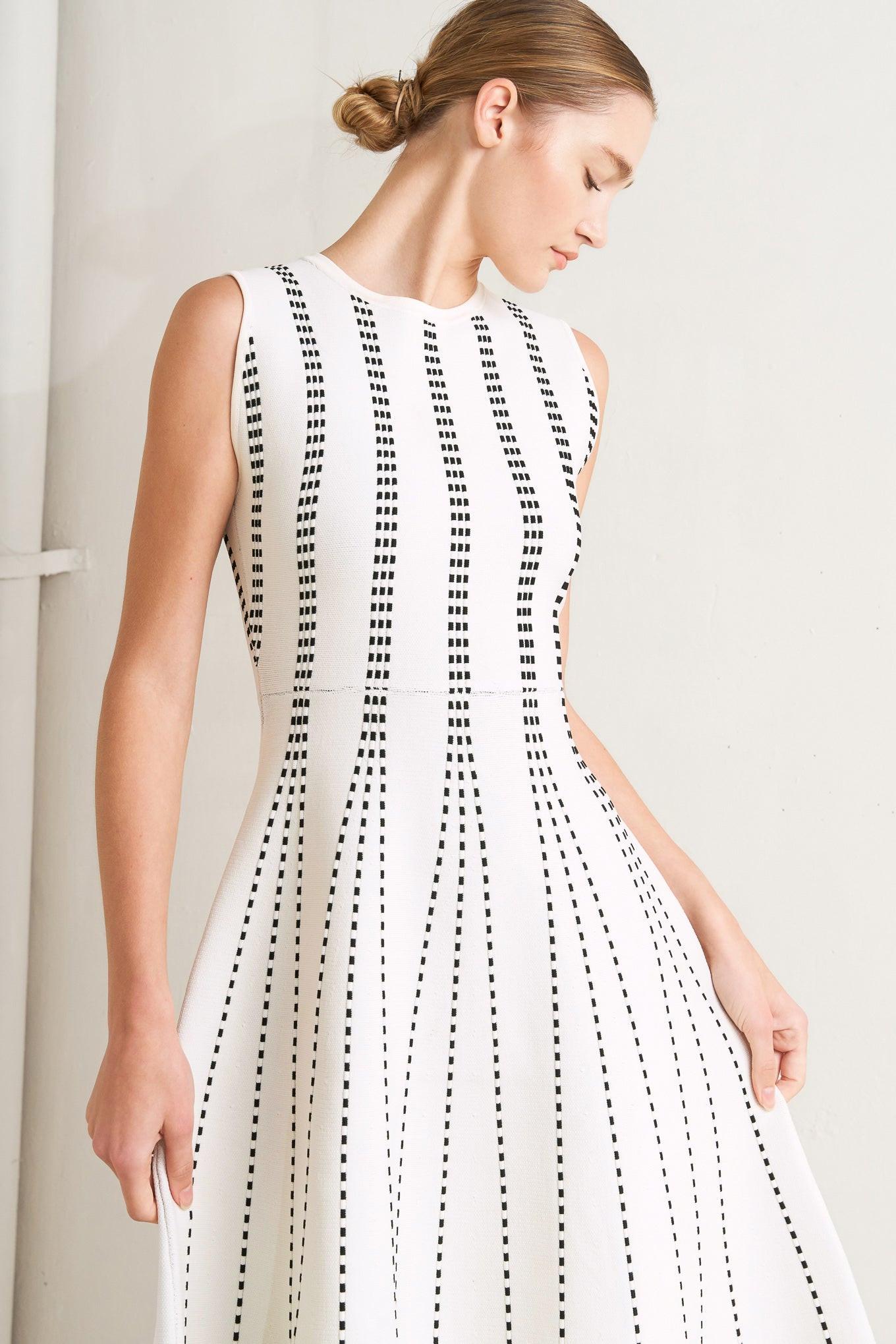 Perfectly Poised Jacquard Sweater Midi Dress in MOCHA/WHITE view 6 - Perfectly Sweatshirt