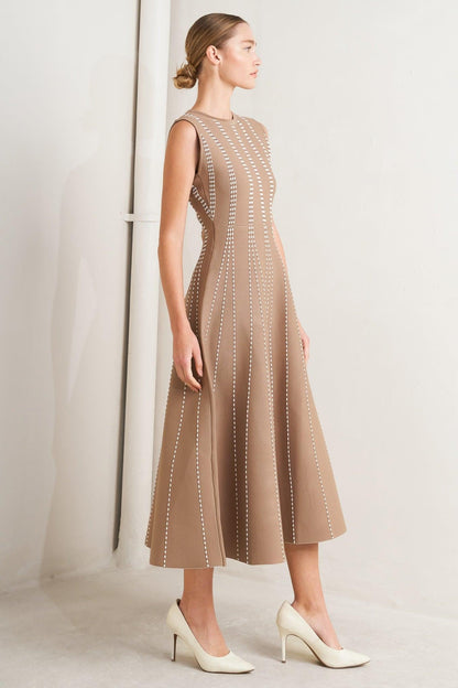 Perfectly Poised Jacquard Sweater Midi Dress in NAVY/WHITE view 10 - Perfectly Sweatshirt