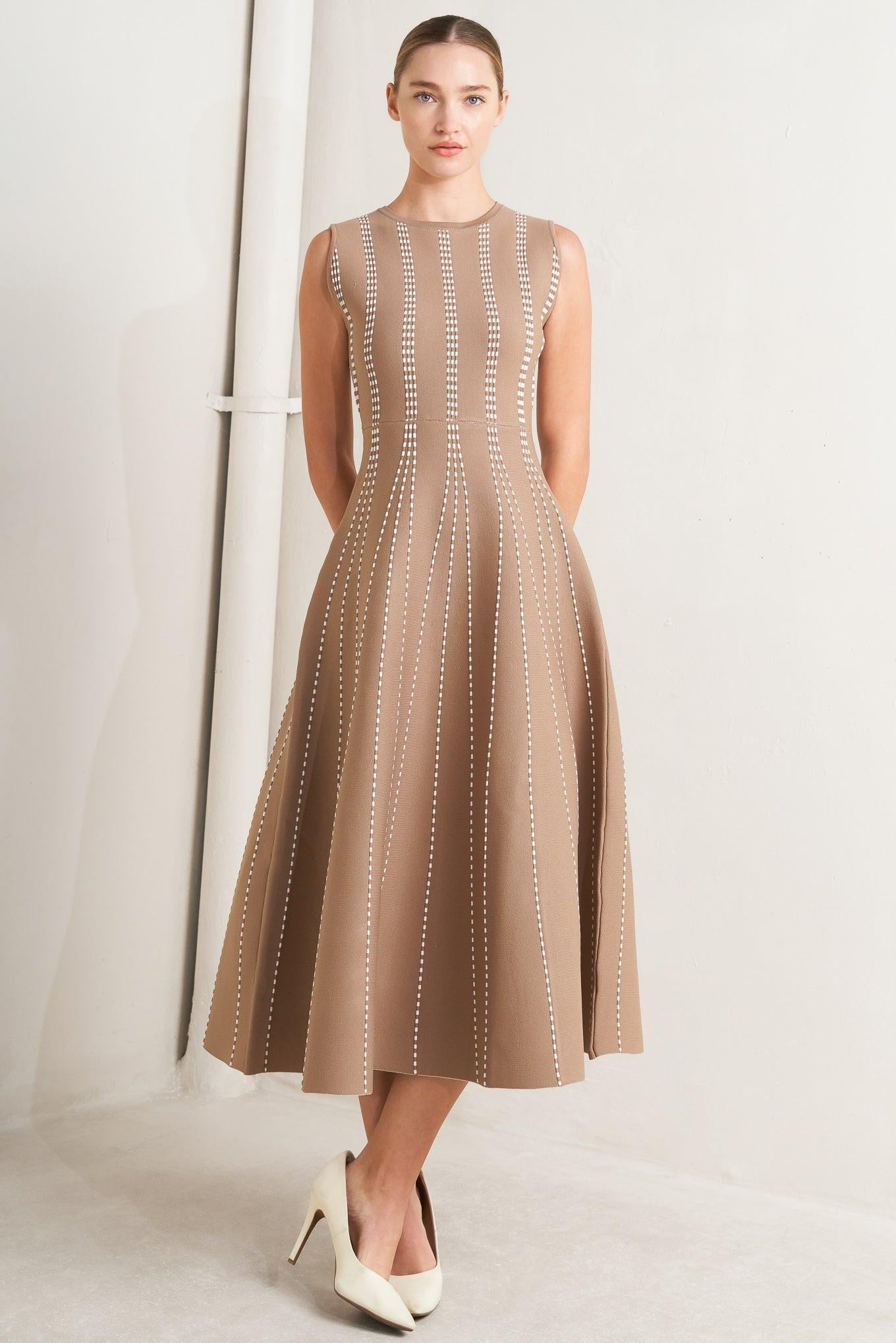 Perfectly Poised Jacquard Sweater Midi Dress in NAVY/WHITE view 11 - Perfectly Sweatshirt
