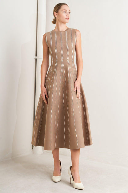 Perfectly Poised Jacquard Sweater Midi Dress in NAVY/WHITE view 12 - Perfectly Sweatshirt
