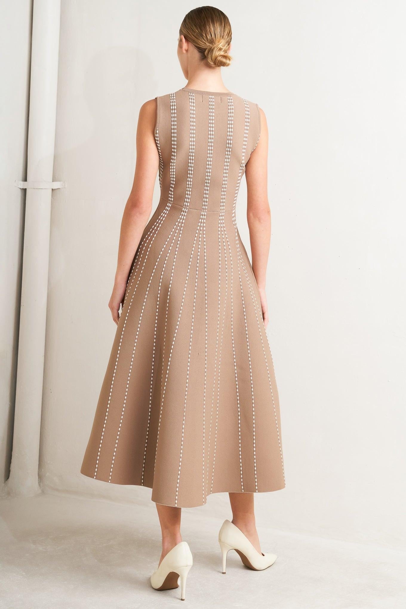 Perfectly Poised Jacquard Sweater Midi Dress in WHITE/BLACK view 13 - Perfectly Sweatshirt