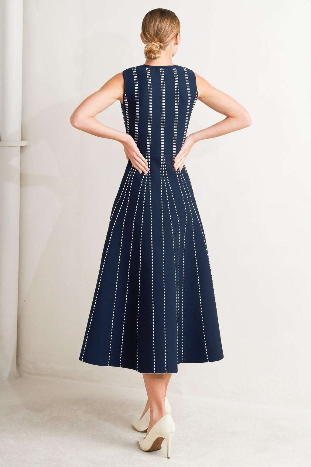 Perfectly Poised Jacquard Sweater Midi Dress WHITE/BLACK view 16 (dress) - perfectly sweatshirt, perfec - shop at us.meeeshop