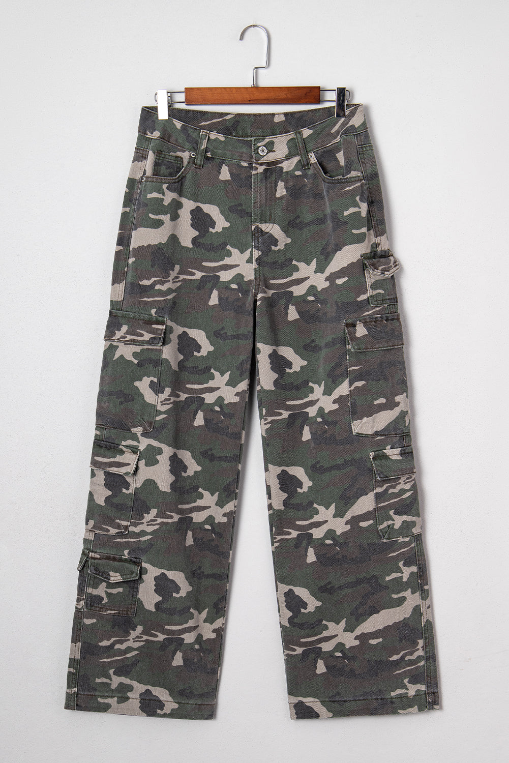 peyton camo multi Peyton Camo Multi Pocket Cargo Wide Leg Jeans view 3 (bottom) - shop at us.meeeshop