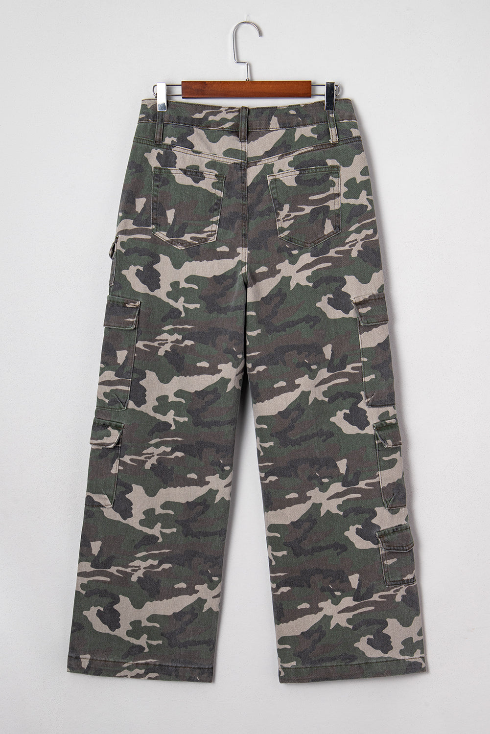 peyton camo multi Peyton Camo Multi Pocket Cargo Wide Leg Jeans view 4 (bottom) - shop at us.meeeshop