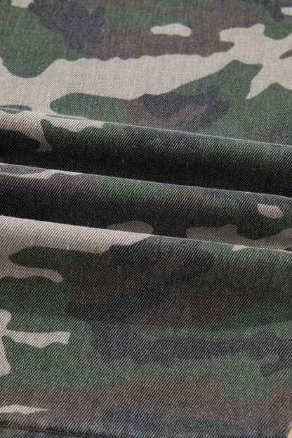 peyton camo multi Peyton Camo Multi Pocket Cargo Wide Leg Jeans view 7 (bottom) - shop at us.meeeshop