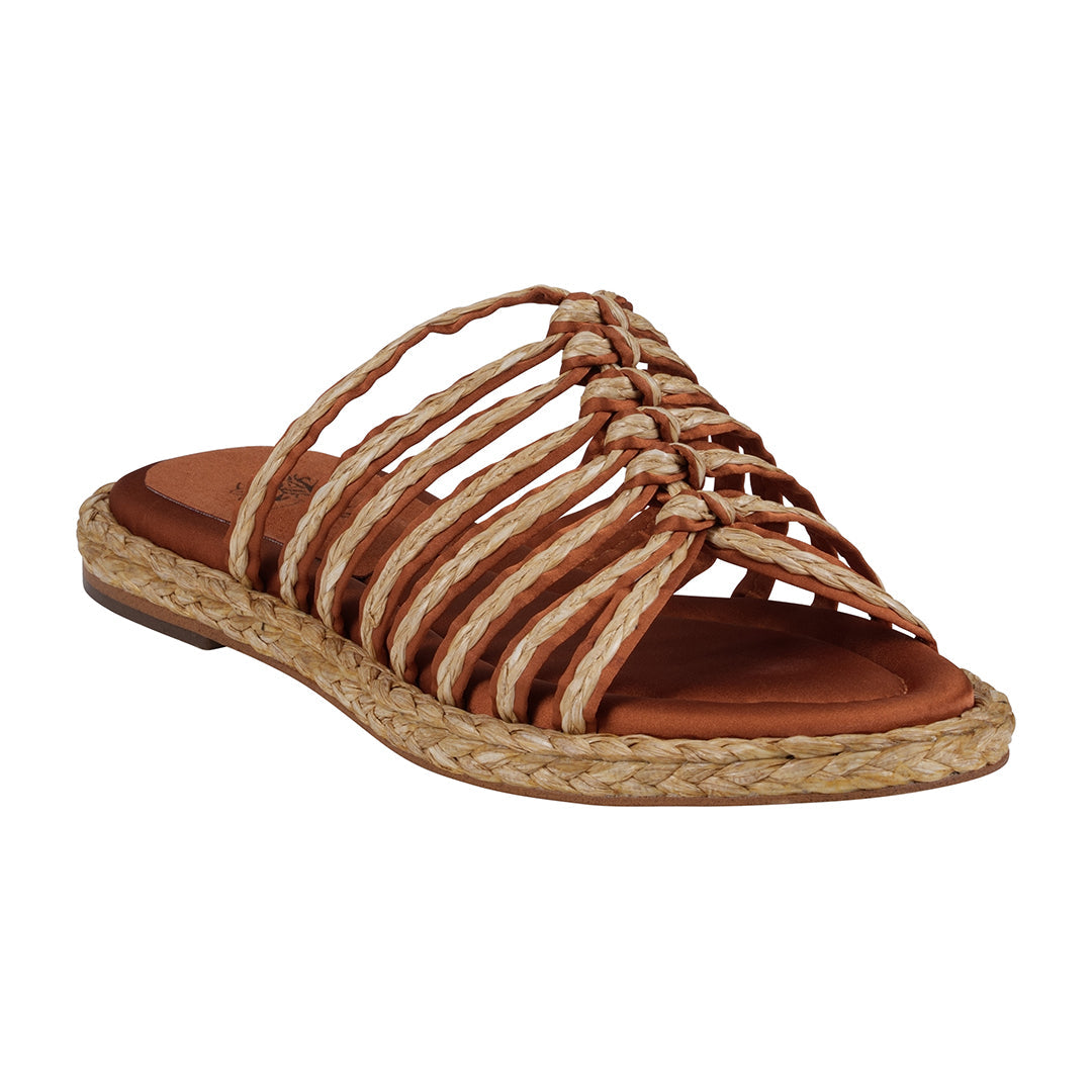 Phoenix Espadrille Strappy Flat Sandals Cognac (shoe) - flat sandals, strappy flat sandals - shop at us.meeeshop