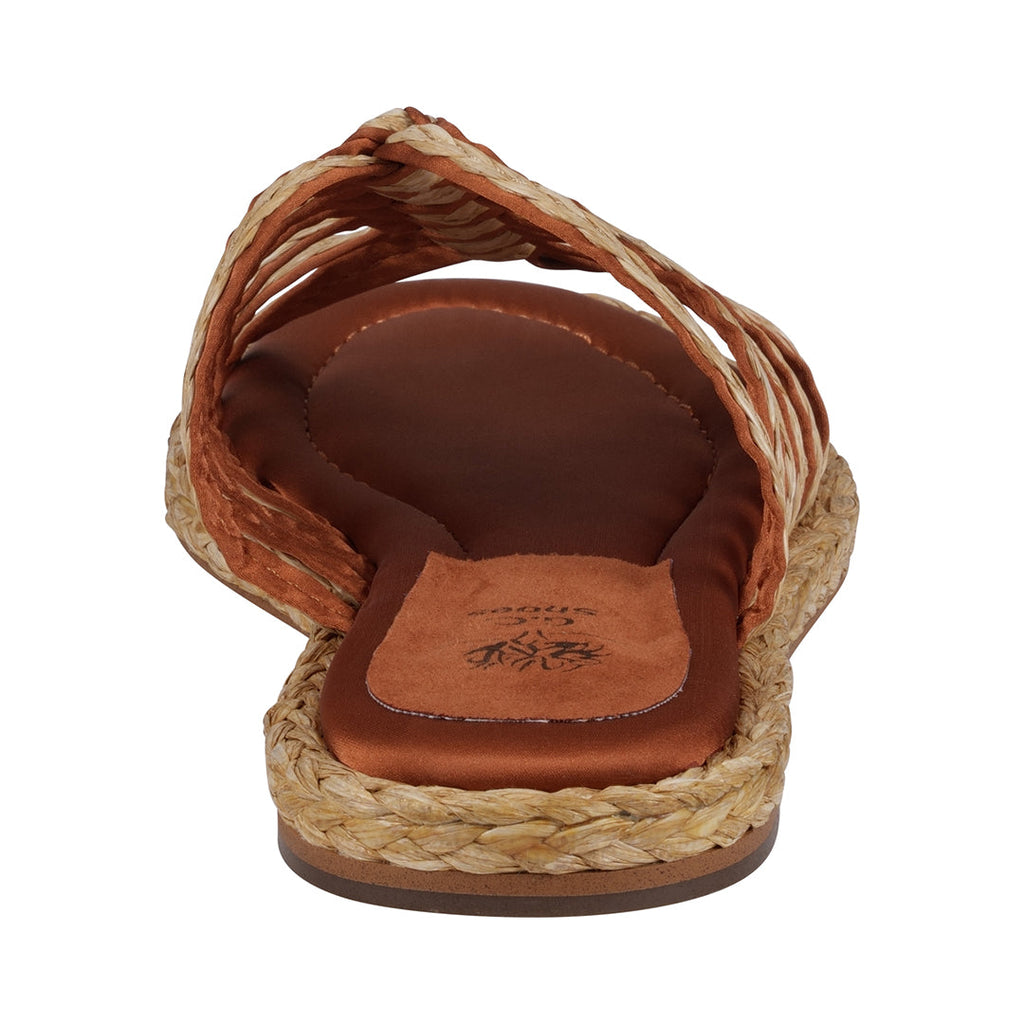 Phoenix Espadrille Strappy Flat Sandals Cognac view 3 (shoe) - flat sandals, strappy flat sandals - shop at us.meeeshop
