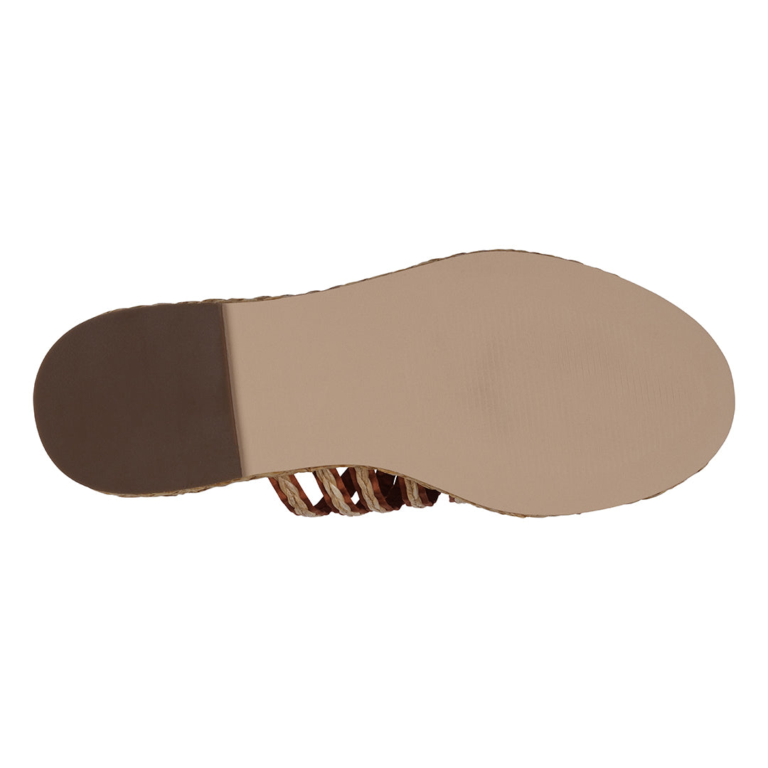 Phoenix Espadrille Strappy Flat Sandals Cognac view 5 (shoe) - flat sandals, strappy flat sandals - shop at us.meeeshop