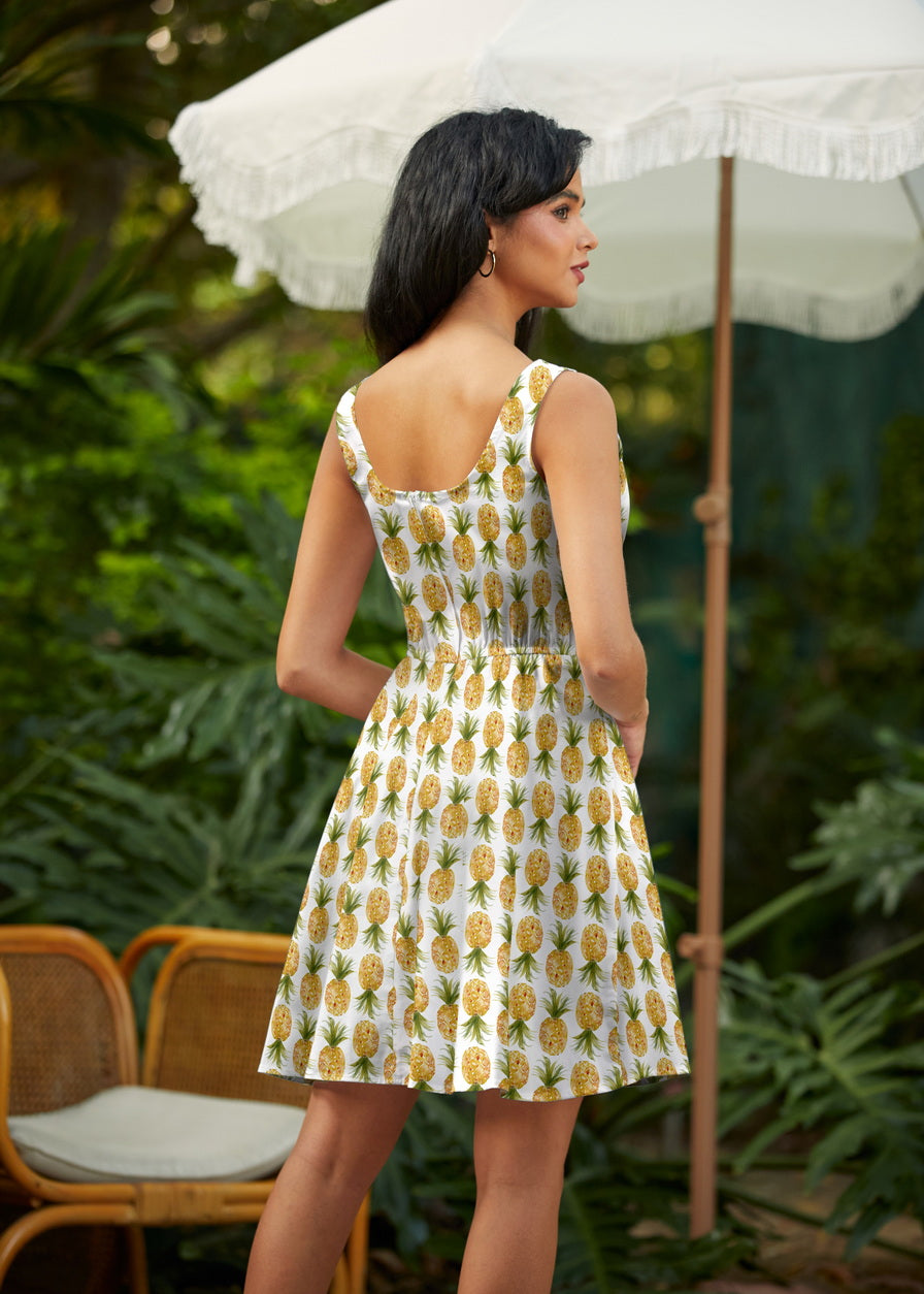 Pineapple Skater Dress in L view 4