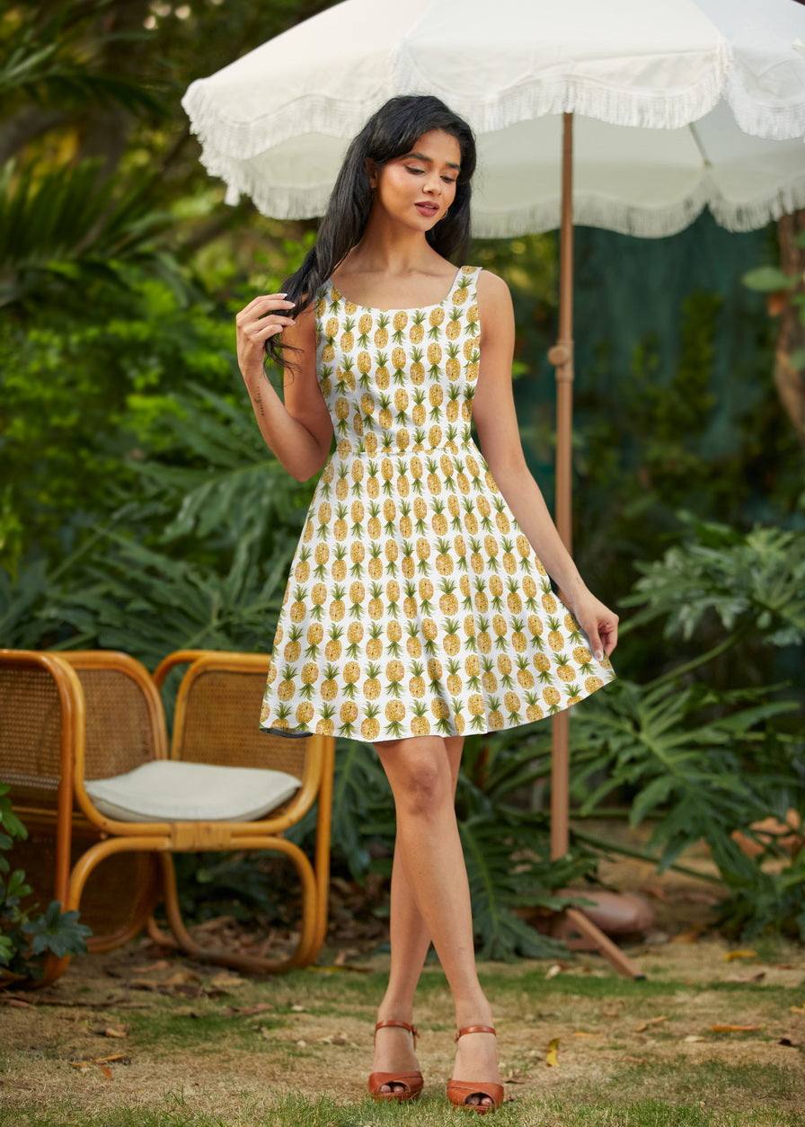 Pineapple Skater Dress in XS