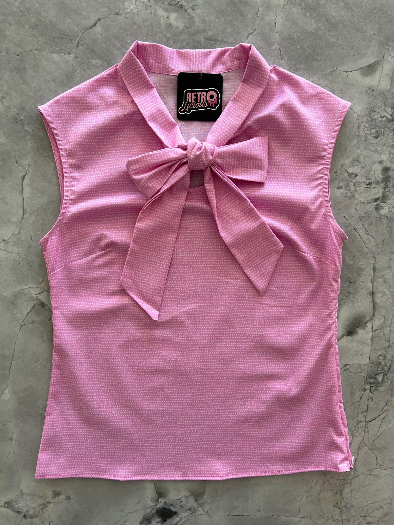 Pink Dot Bow Top in L view 3 - Pink Dot At Top Of Apple Watch