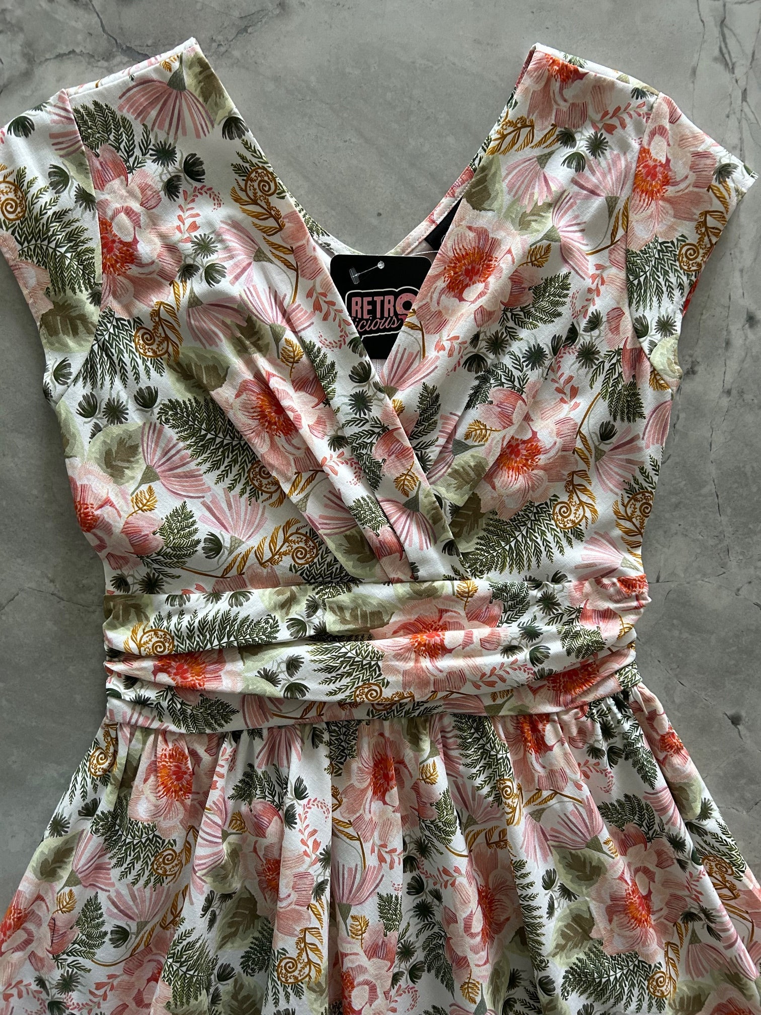 Pink Floral Greta Dress in 1X view 6 - Pink Floral Dresses For Women