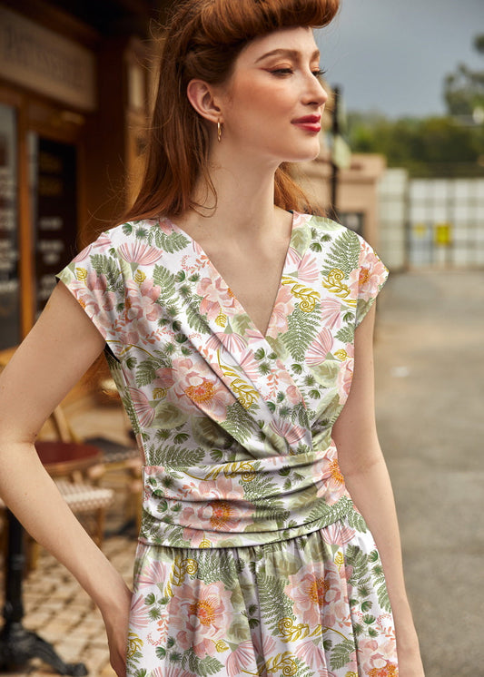 Pink Floral Greta Dress in XS - Pink Floral Dresses For Women