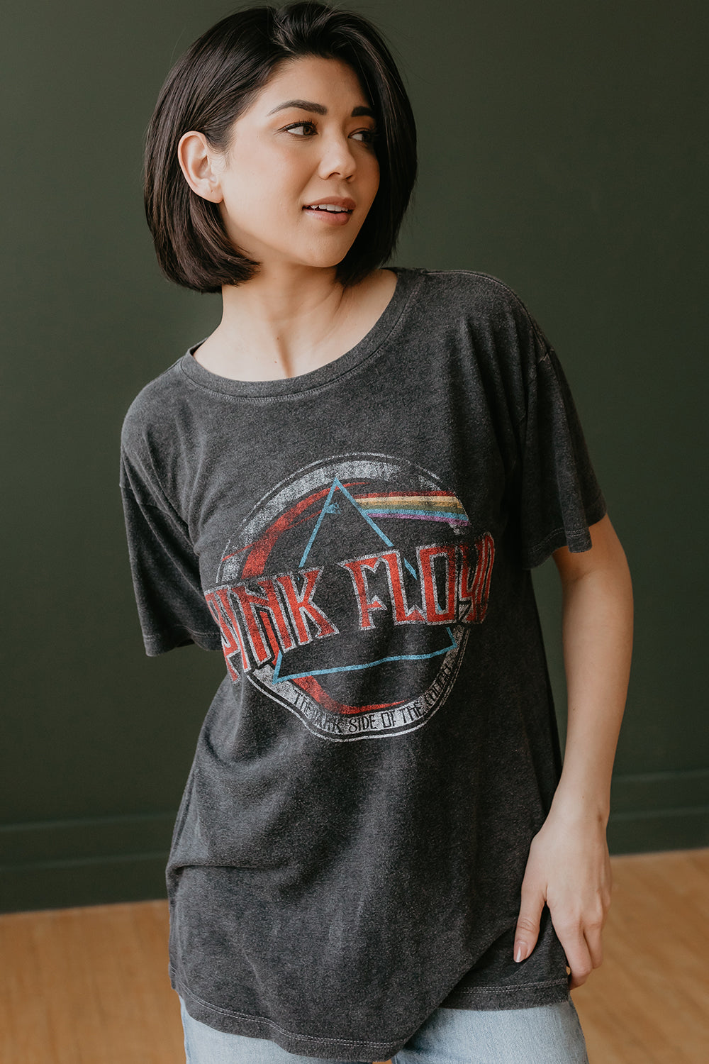Pink Floyd Dark Side of the Moon Tee in Black view 2 - Pink Floyd Tee Shirts (top)