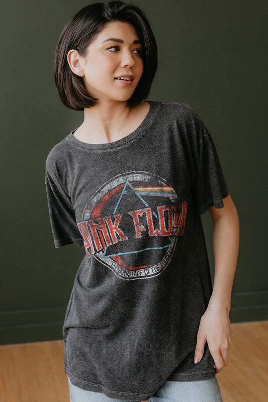 Pink Floyd Dark Side of the Moon Tee in Black view 2 - Pink Floyd Tee Shirts (top)