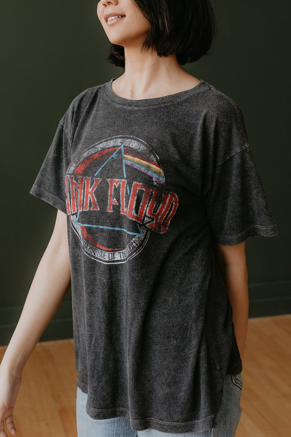 Pink Floyd Dark Side of the Moon Tee in Black view 3 - Pink Floyd Tee Shirts (top)