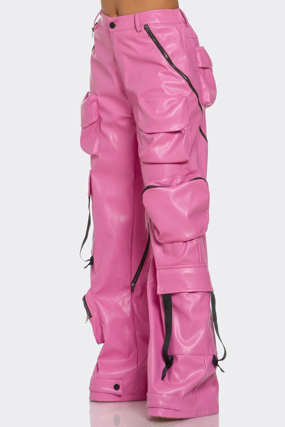 Pink Utility Cargo Pants in Medium view 2 - Pink Utility Pants Women (bottom)