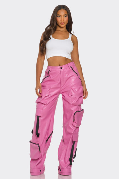 Pink Utility Cargo Pants view 5 - Pink Utility Pants Women (bottom)