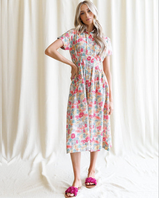Pleated Shirtdress in XS