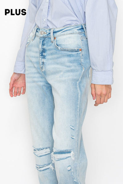 Plus High Rise Straight Jeans in P-18 view 2 - High-Waisted - Plus Jeans High Waisted (bottom)