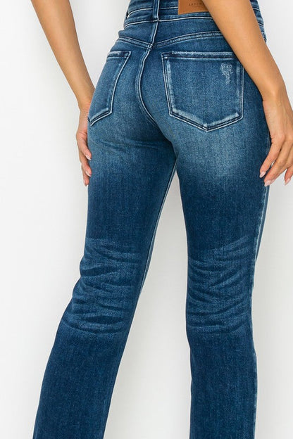 Plus High Rise Stretch Double Waist Band Straight Jeans view 6 - High-Waisted - Plus Jeans High Waisted (bottom)