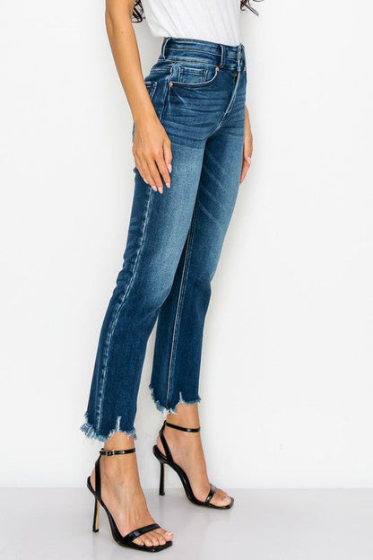 Plus High Rise Stretch Double Waist Band Straight Jeans view 7 - High-Waisted - Plus Jeans High Waisted (bottom)