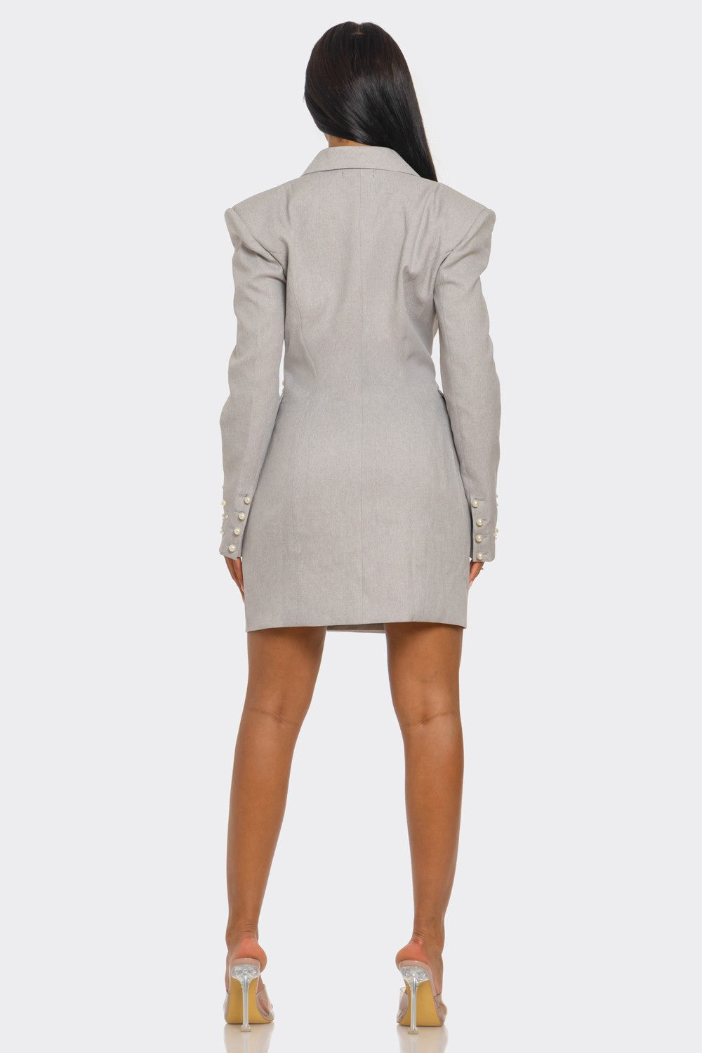 Plus Monet Pearl Embellished Blazer Dress view 5 - Casual Office Outfit - Dress Blazer