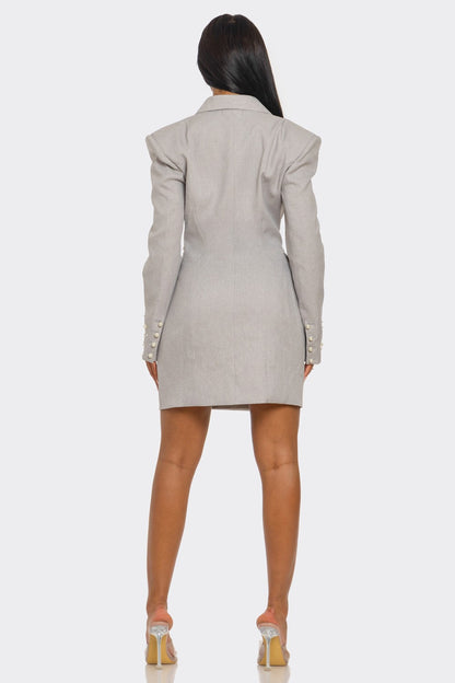 Plus Monet Pearl Embellished Blazer Dress view 5 - Casual Office Outfit - Dress Blazer