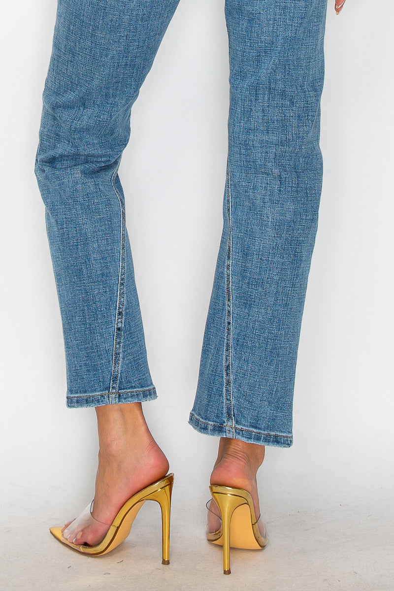 plus tummy control Plus Tummy Control High Rise Straight Jeans view 16 (bottom) - shop at us.meeeshop