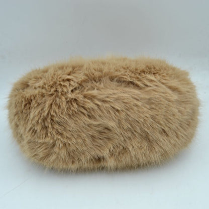 Plush Faux Fur Hobo Handbag with Adjustable Top Handle and Strap - MeeeShop Women's Fashion