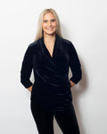 Plushtech Velvet Wrap Top Black view 2 (top) - plush velvet shirt, plush velvet vs velvet, plush velvet - shop at us.meeeshop
