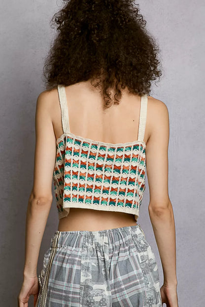 pol cropped crochet Pol Cropped Crochet Cami with Scalloped Edge view 4 (top) - shop at us.meeeshop