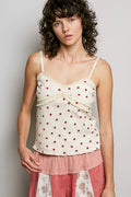 Pol Star Printed Lightweight Ribbed Knit Cami NATURAL MULTI (top) - pol cami, pol knit cami, pol star p - shop at us.meeeshop