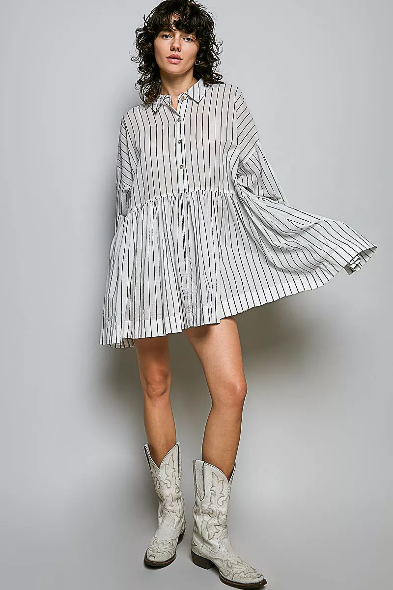 Pol Striped Relaxed Fit Shirt Dress view 5 (dress) - pol dress, pol shirt dress, pol striped relaxed dr - shop at us.meeeshop