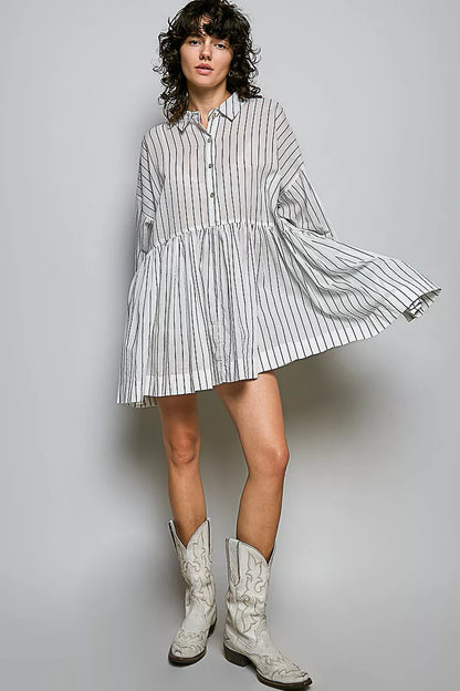 Pol Striped Relaxed Fit Shirt Dress view 5 (dress) - pol dress, pol shirt dress, pol striped relaxed dr - shop at us.meeeshop