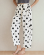 Polka Dot Print Bow Detail Pocketed Jeans