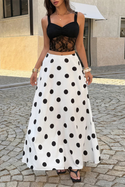 Polka Dots Elegant Style Pencil Skirt in White - Pol Skirt