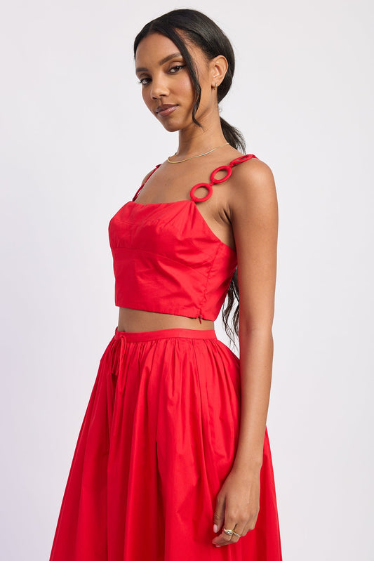 Poppy Crop Top in Red view 2 - Poppy Tank Top