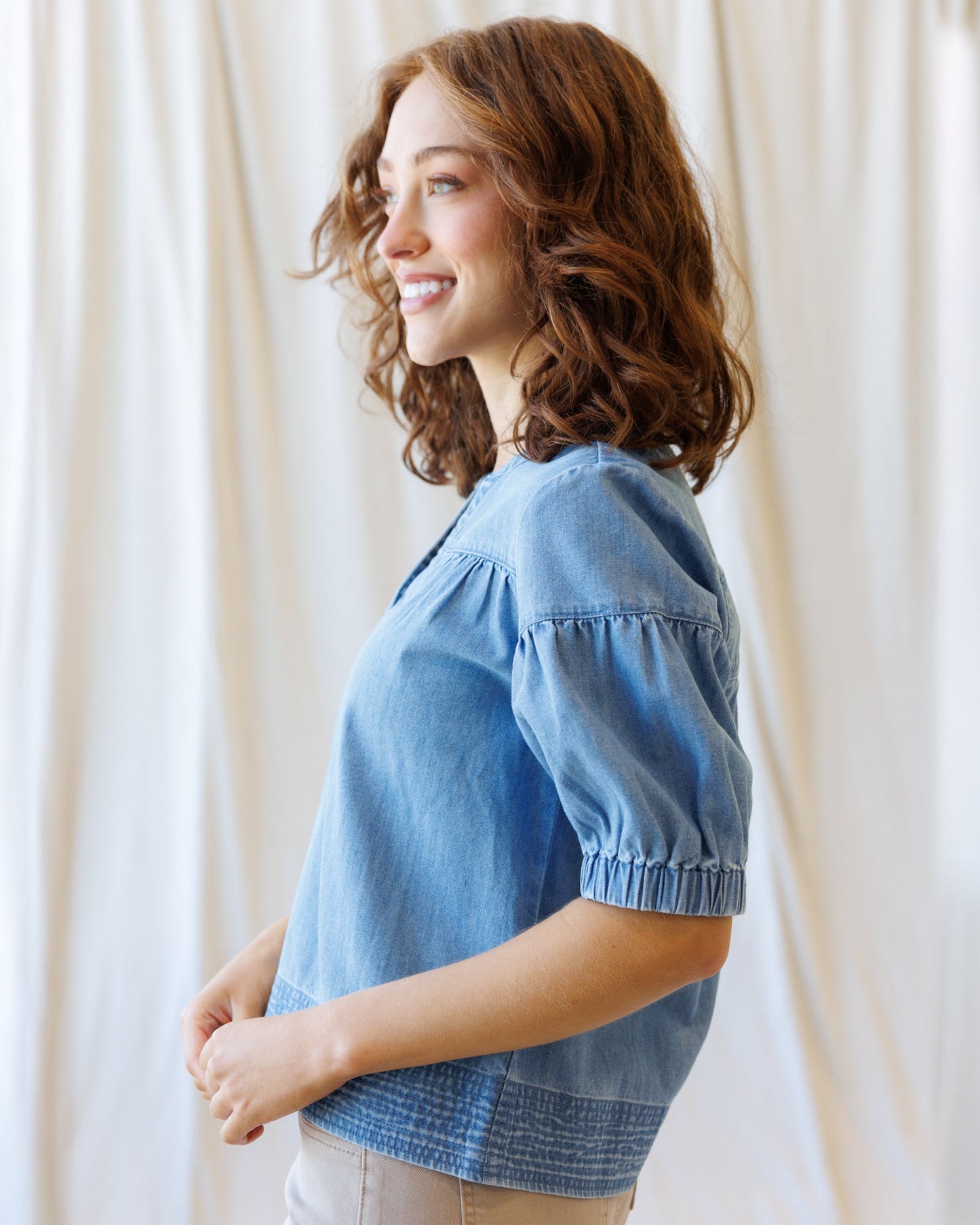 Portside Chambray Popover in M view 3 - Popover Chambray Shirt (top)