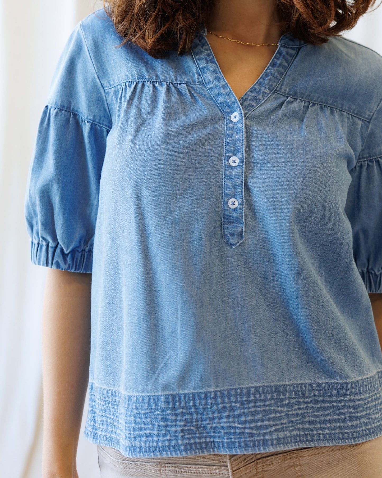 Portside Chambray Popover in XL view 5 - Popover Chambray Shirt (top)