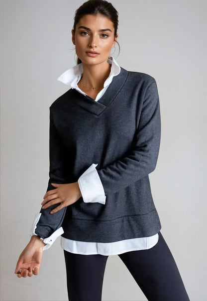 Power Vee 'sweater' Sweatshirt - Charcoal Gray in XS - Power Sweater (top)