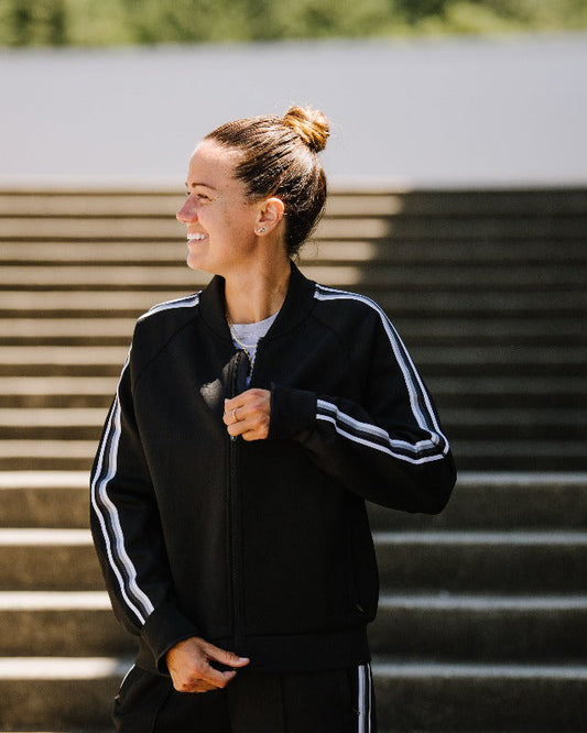 Powerstripe Ls Track Jacket in Black - Powerstroke Jacket (layer)