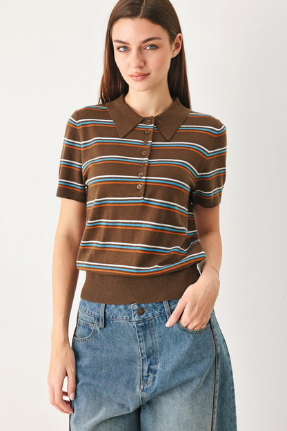 Pretty in Paradise Polo Top view 9 - Pretty Good Top