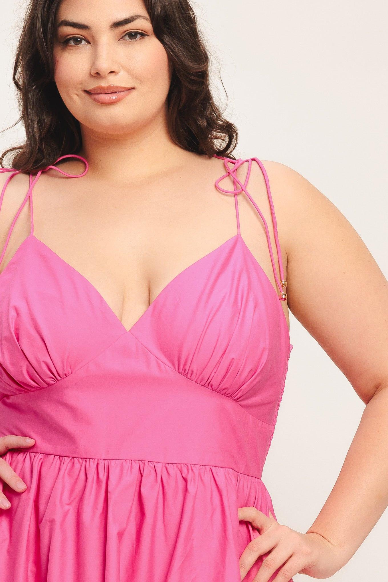 Pretty in Pink Woven Midi Dress view 10 - Pretty Pink Dress Terraria
