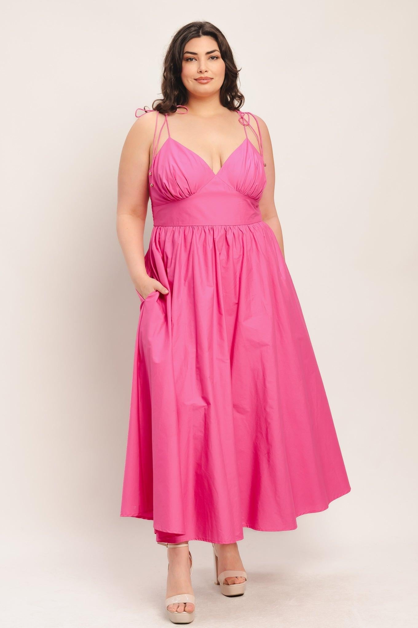 Pretty in Pink Woven Midi Dress view 11 - Pretty Pink Dress Terraria